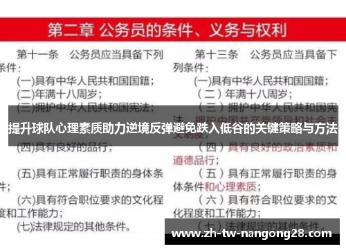 提升球队心理素质助力逆境反弹避免跌入低谷的关键策略与方法